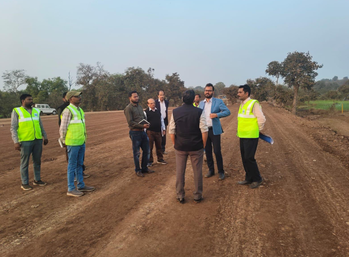 Road construction team at work